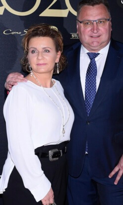 Grazyna Rzewuska with her husband, Czeslaw Michniewicz.